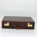 BALLY Trunk Leather Brown Gold Auth bs28152-6