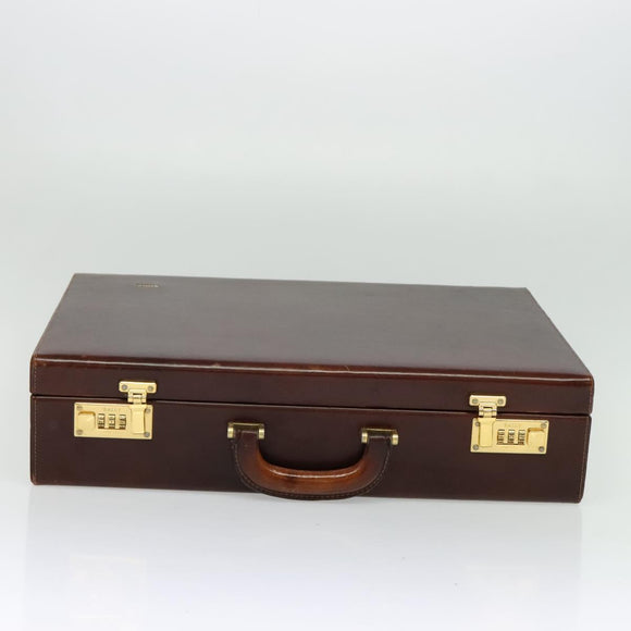 BALLY Trunk Leather Brown Gold Auth bs28152
