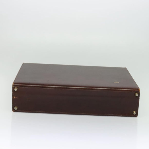 BALLY Trunk Leather Brown Gold Auth bs28152