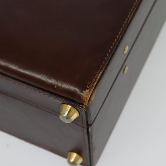 BALLY Trunk Leather Brown Gold Auth bs28152