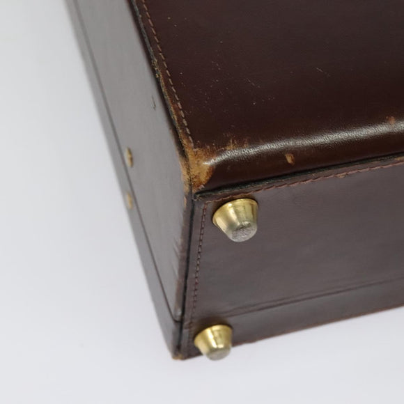 BALLY Trunk Leather Brown Gold Auth bs28152