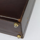 BALLY Trunk Leather Brown Gold Auth bs28152-17