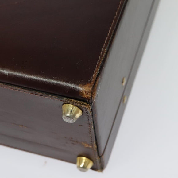 BALLY Trunk Leather Brown Gold Auth bs28152