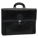 Gianni Versace Business Bag Leather Black Silver Auth bs28153-1