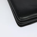 Gianni Versace Business Bag Leather Black Silver Auth bs28153-12