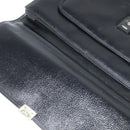 Gianni Versace Business Bag Leather Black Silver Auth bs28153-15