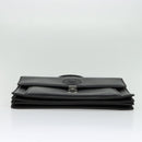 Gianni Versace Business Bag Leather Black Silver Auth bs28153-9