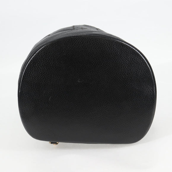 HERMES Shoulder Bag Leather Black Gold Auth bs28154V