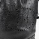 HERMES Shoulder Bag Leather Black Gold Auth bs28154V-15