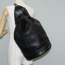 HERMES Shoulder Bag Leather Black Gold Auth bs28154V-21