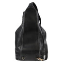 HERMES Shoulder Bag Leather Black Gold Auth bs28154V-3