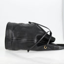 HERMES Shoulder Bag Leather Black Gold Auth bs28154V-5