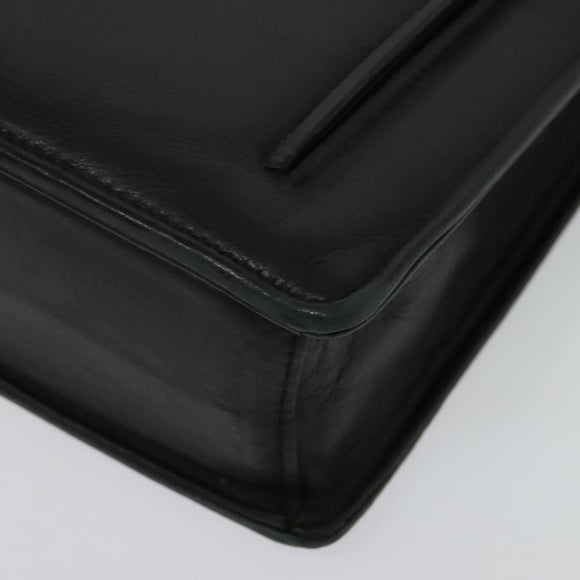 BALENCIAGA Business Bag Leather Black Gold Auth bs28157