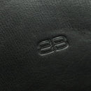 BALENCIAGA Business Bag Leather Black Gold Auth bs28157-14