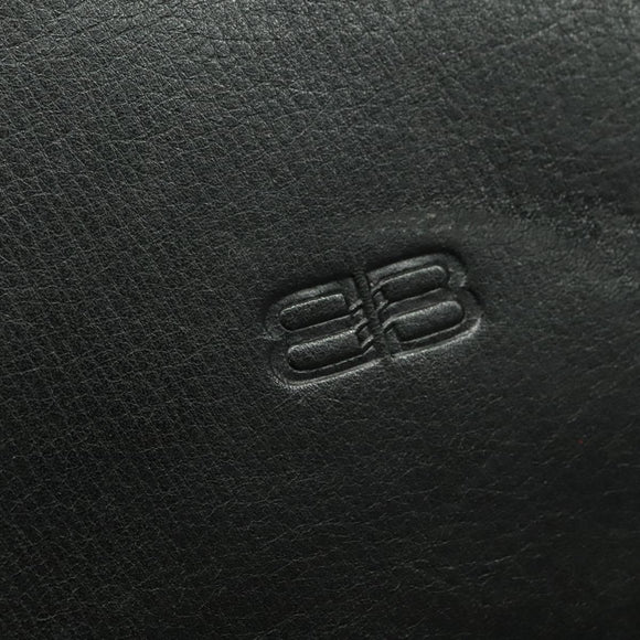 BALENCIAGA Business Bag Leather Black Gold Auth bs28157