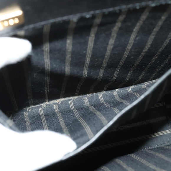 BALENCIAGA Business Bag Leather Black Gold Auth bs28157