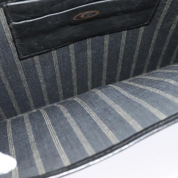 BALENCIAGA Business Bag Leather Black Gold Auth bs28157