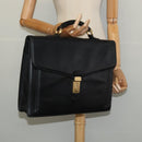 BALENCIAGA Business Bag Leather Black Gold Auth bs28157-24