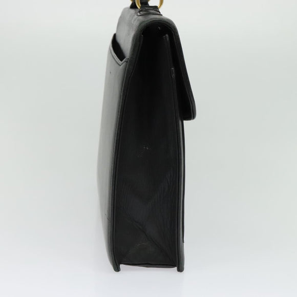 BALENCIAGA Business Bag Leather Black Gold Auth bs28157