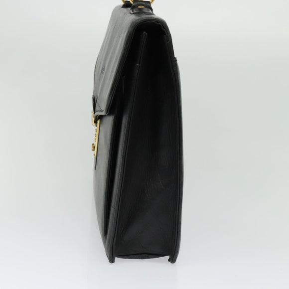BALENCIAGA Business Bag Leather Black Gold Auth bs28157