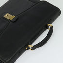 BALENCIAGA Business Bag Leather Black Gold Auth bs28157-6