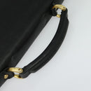 BALENCIAGA Business Bag Leather Black Gold Auth bs28157-7