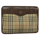 Burberrys Nova Check Clutch Bag Canvas Beige Auth bs28158-1