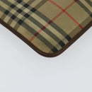 Burberrys Nova Check Clutch Bag Canvas Beige Auth bs28158-10