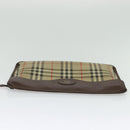 Burberrys Nova Check Clutch Bag Canvas Beige Auth bs28158-6
