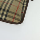Burberrys Nova Check Clutch Bag Canvas Beige Auth bs28158-9