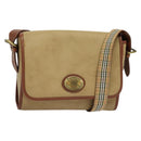 Burberrys Shoulder Bag PVC Canvas Beige Gold Auth bs28159-1