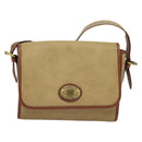 Burberrys Shoulder Bag PVC Canvas Beige Gold Auth bs28159-13