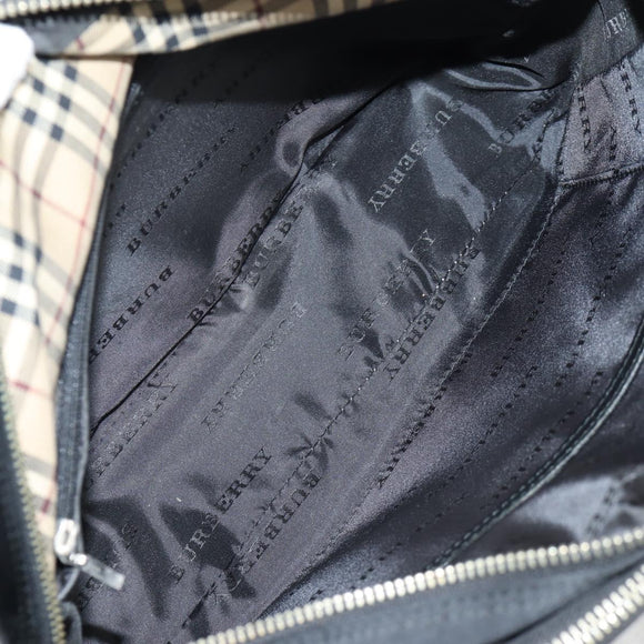 BURBERRY Shoulder Bag Nylon Black Silver Auth bs28161