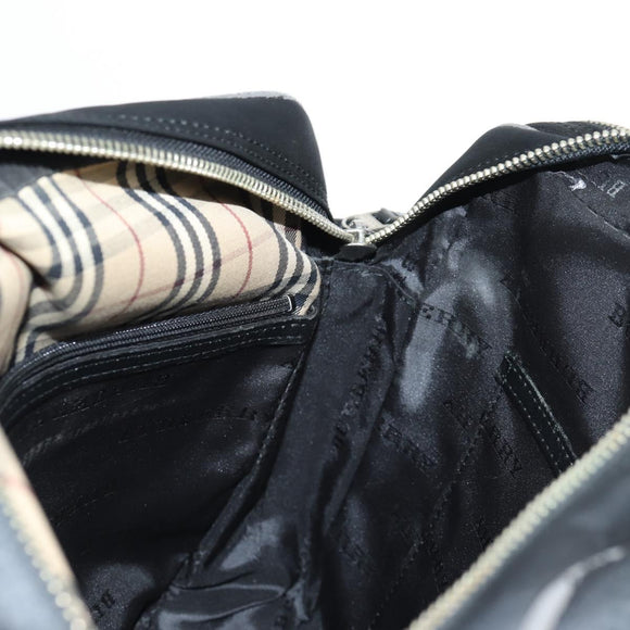 BURBERRY Shoulder Bag Nylon Black Silver Auth bs28161