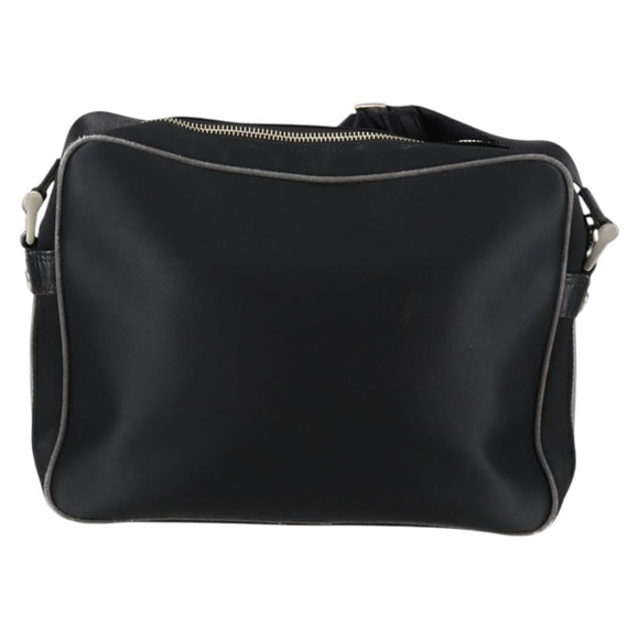 BURBERRY Shoulder Bag Nylon Black Silver Auth bs28161