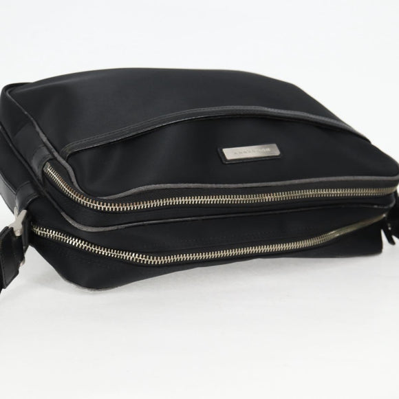 BURBERRY Shoulder Bag Nylon Black Silver Auth bs28161