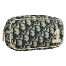 Christian Dior Trotter Canvas Pouch PVC Borneo Green Silver Auth bs28171-1