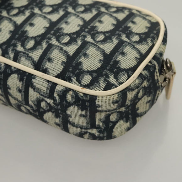 Christian Dior Trotter Canvas Pouch PVC Borneo Green Silver Auth bs28171