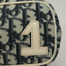 Christian Dior Trotter Canvas Pouch PVC Borneo Green Silver Auth bs28171-9
