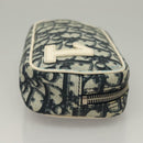 Christian Dior Trotter Canvas Pouch PVC Borneo Green Silver Auth bs28171-3