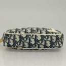 Christian Dior Trotter Canvas Pouch PVC Borneo Green Silver Auth bs28171-6