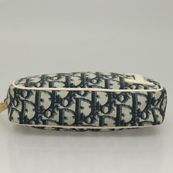 Christian Dior Trotter Canvas Pouch PVC Borneo Green Silver Auth bs28171