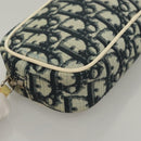 Christian Dior Trotter Canvas Pouch PVC Borneo Green Silver Auth bs28171-7