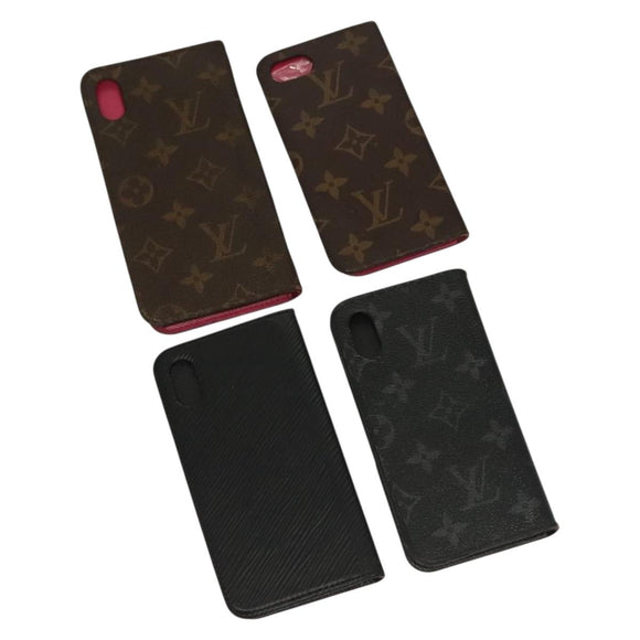 LOUIS VUITTON Monogram Eclipse Epi iPhone Case 4Set LV Auth bs28178