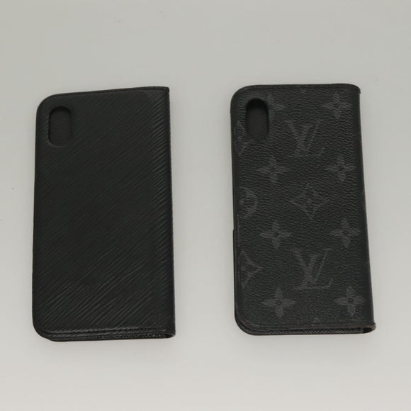 LOUIS VUITTON Monogram Eclipse Epi iPhone Case 4Set LV Auth bs28178