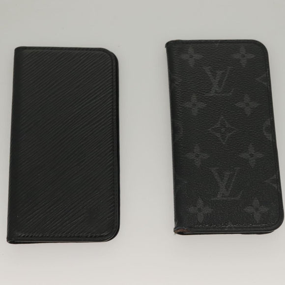 LOUIS VUITTON Monogram Eclipse Epi iPhone Case 4Set LV Auth bs28178