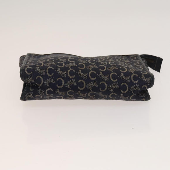 CELINE Macadam Canvas Clutch Bag PVC 3Set Brown Beige Navy Auth bs28179