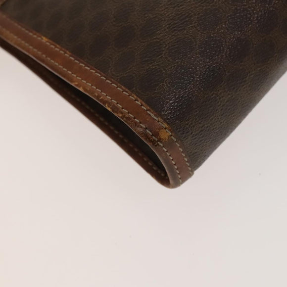 CELINE Macadam Canvas Clutch Bag PVC 3Set Brown Beige Navy Auth bs28179