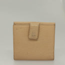 LOEWE Wallet Leather 2Set Beige Navy gold Auth bs28180-11
