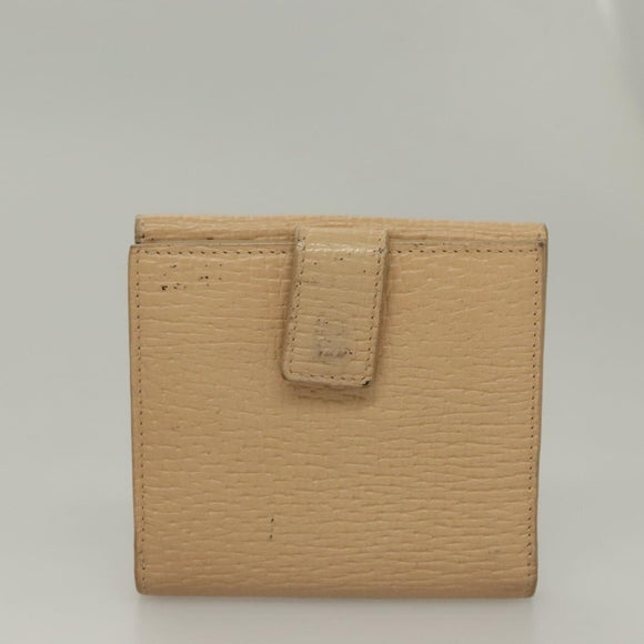 LOEWE Wallet Leather 2Set Beige Navy gold Auth bs28180